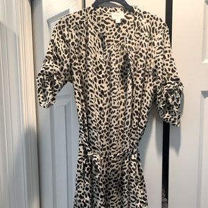 Francesca's Everly Paige Belted Cheetah Midi Dress